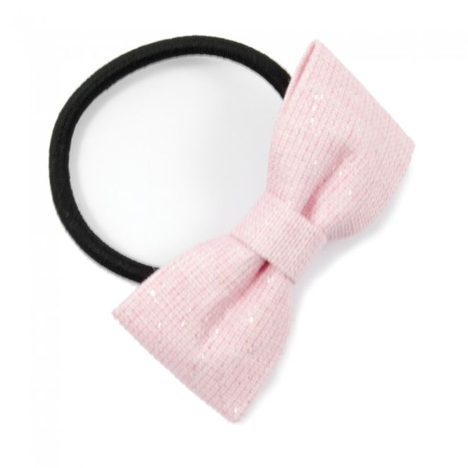 Hovedbilde Hårstrikk - Rosa glitter m/sløyfe