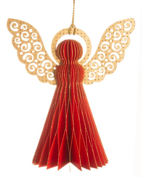 Engel hengende - Rød og gull