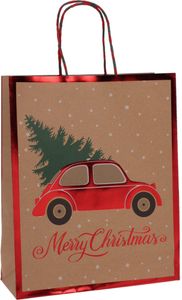 Hovedbilde Gavepose jul - R&oslash;d bil juletre