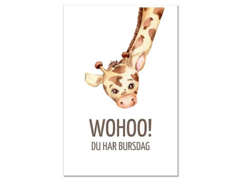 Kort - Wohoo, du har bursdag (Sjiraff)
