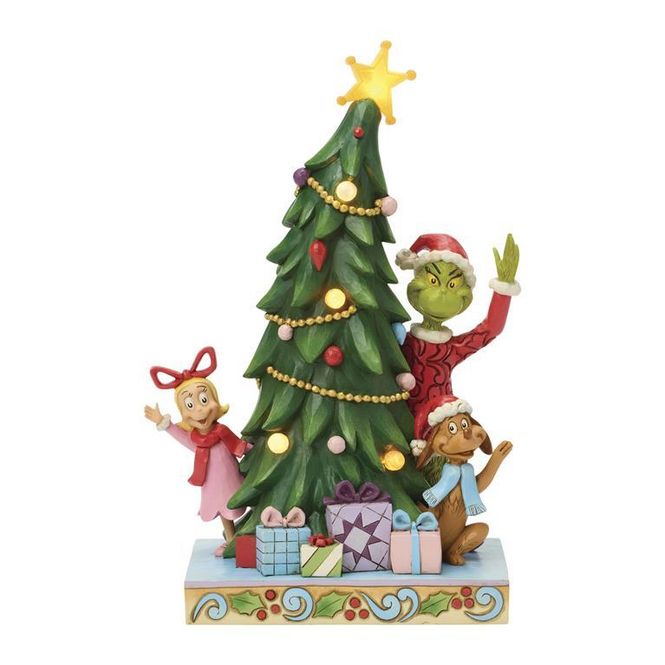 Hovedbilde The Grinch, Cindy-Lou & Max ved juletreet med LED ...
