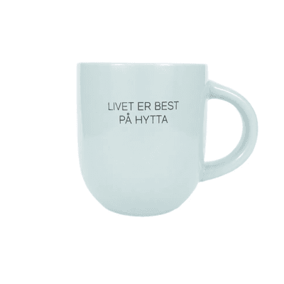 Kopp - Livet er best på hytta (blå/grønn)